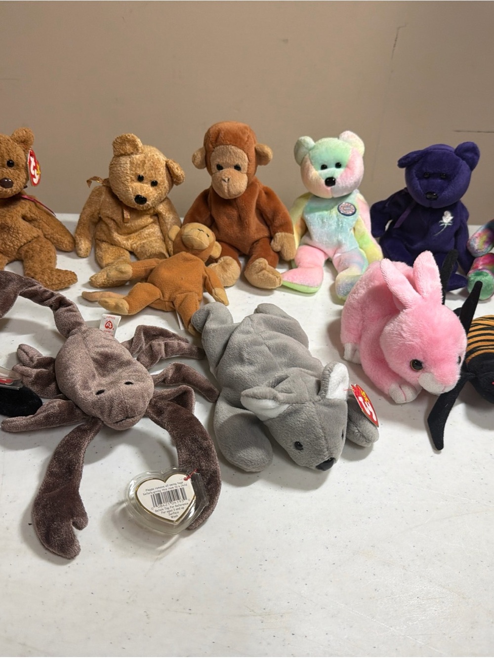 Ty Plush Beanie Animals Lot - Brown, Gray, Pink, Purple, Multicolor Pastel lot13